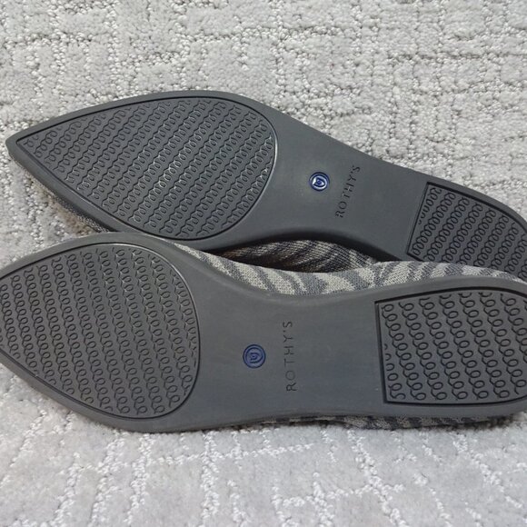 ROTHY'S The Point Retired Zebra Print Flats Slip on Shoes Women's Size 7 - Picture 8 of 12